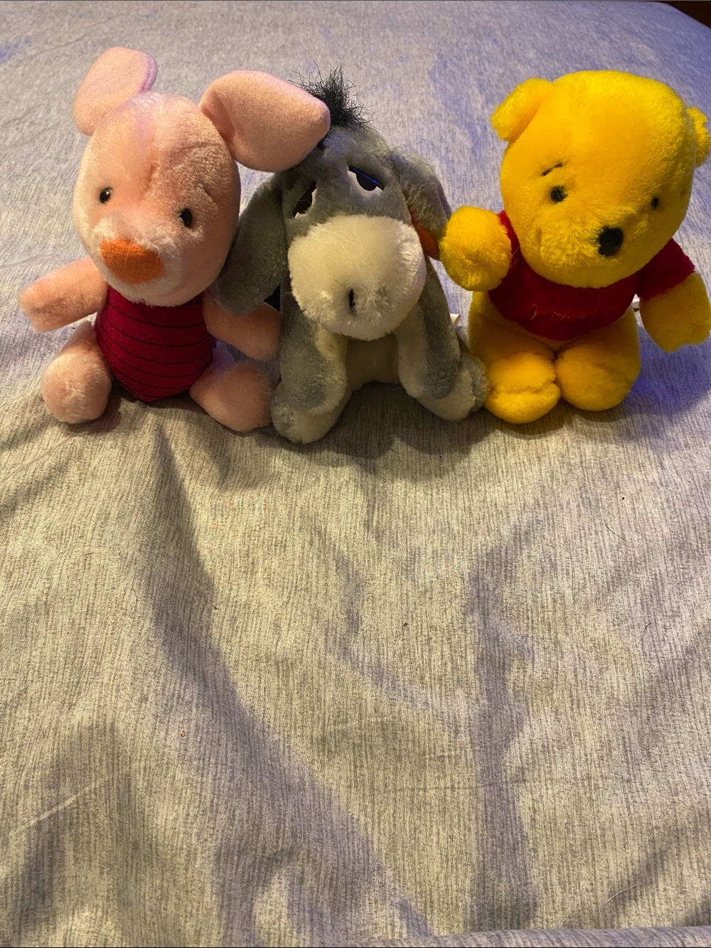 Vintage Sears Disney Plush Set 7" Winnie the Pooh Piglet Eeyore Mini Stuffed Toy